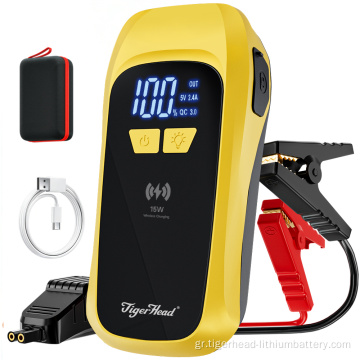 3-σε-1 φορητό αυτοκίνητο Jump Starter με ασύρματη φόρτιση